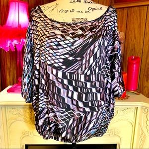 Love Stitch Bead Trim Dolman Sleeve Top